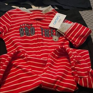 Carter's Red Striped Little Brother Outfit